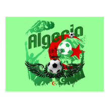 Algeria grunge art Football fans Algerie gifts Post Cards