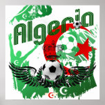 Algeria grunge art Football fans Algerie gifts Poster