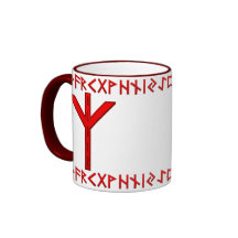Algiz Rune red Coffee Mugs