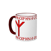 Algiz Rune red Coffee Mugs