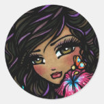 Aliah Mermaid Fantasy Fairy Comic Art Round Sticker