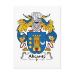Alicante Family Crest Post Card