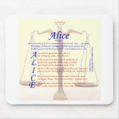 Alice Acrostic Mousepad by chalfonthouse