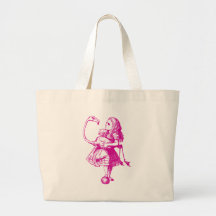 Alice and Flamingo Inked Pink Canvas Bag