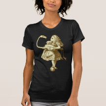 Alice and Flamingo Inked Sepia Tshirts