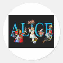 ALICE AND FRIENDS IN WONDERLAND ROUND STICKER