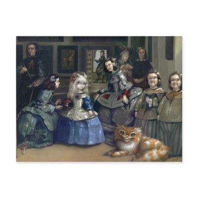 "Alice and Las Meninas" Postcard by strangeling
