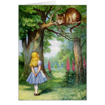 ALICE AND THE CHESHIRE CAT GREETING CARDS