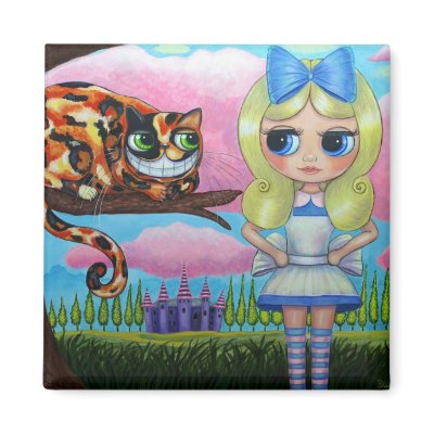Alice and the Cheshire Cat Magnet by Blonde_Blythe