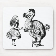 Alice and the Dodo Inked Black Mouse Mats