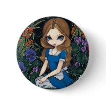 "Alice and the Flowers" Button