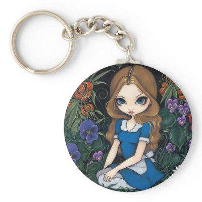 "Alice and the Flowers" Keychain by strangeling