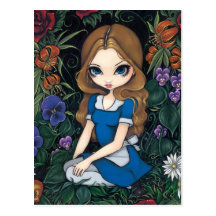 "Alice and the Flowers" Postcard