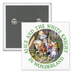 Alice and The White Knight in Wonderland Buttons