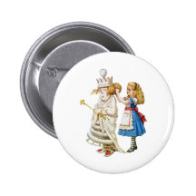 ALICE AND THE WHITE QUEEN PINBACK BUTTONS