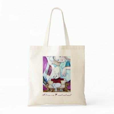 Alice and The White Rabbit Bag by Joanna_visual_arts