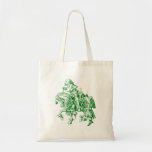 Alice and White Knight Inked Green Tote Bags