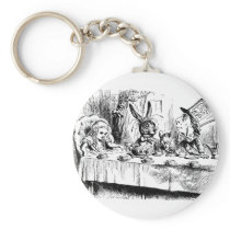 Alice at the Mad Tea Party Keychains