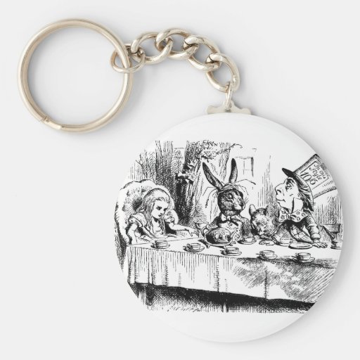 Alice at the Mad Tea Party Keychains