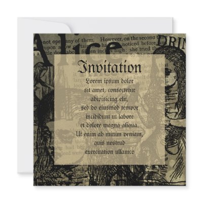 Alice Drink Me Collage Personalized Announcement by opheliasart