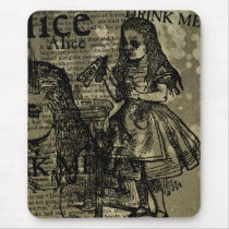 Alice Drink Me Collage Mousepad