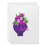 ALICE Floral Bouquet Flat Personalised Note Cards Announcements