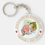 Alice Glimpses Wonderland Through a Tiny Door! Keychain