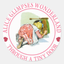 Alice glimpses Wonderland through a tiny door! Sticker