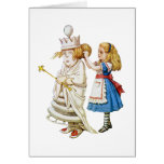 Alice Helps Out the White Queen in Wonderland Greeting Cards