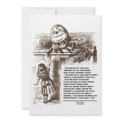 Alice Humpty Dumpty Wonderland Conversation Quote Personalized Invite by wordsunwords