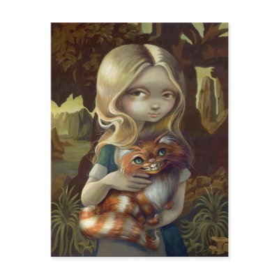 "Alice in a Da Vinci Portrait" Postcard by strangeling