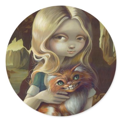 "Alice in a Da Vinci Portrait" Sticker by strangeling