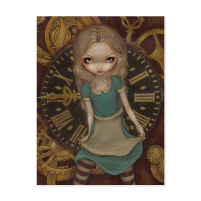 "Alice in Clockwork" Postcard by strangeling