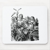 Alice in the Garden of Live Flowers Mouse Pads