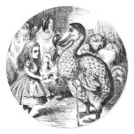 Alice in Wonderland and Dodo Bird Round Stickers