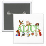 Alice in Wonderland and Friends Button