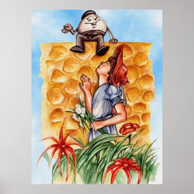 Alice In Wonderland and Humpty Dumpty Print by original_poster