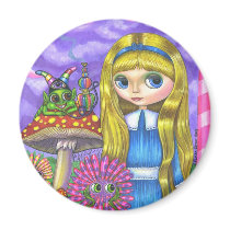 Alice in Wonderland and the Caterpillar Magnet