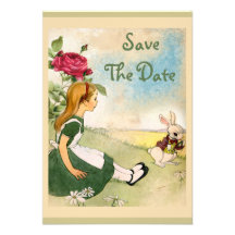 Alice in Wonderland Baby Shower Save the Date Announcement