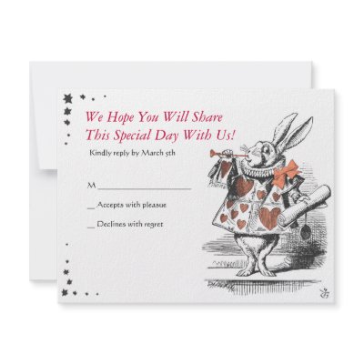 Alice In Wonderland Bat Mitzvah Reply Card by Marlalove73