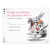 Alice In Wonderland Bat Mitzvah Reply Card Personalized Invitations