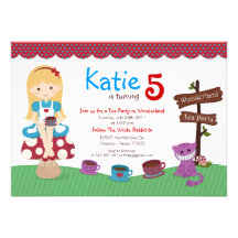 Alice in Wonderland Birthday Invitation