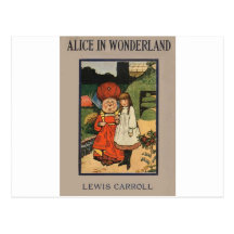 Alice in Wonderland Book Cover Postcard