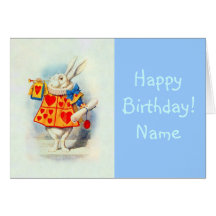 Alice in Wonderland ~ Card Rabbit Red Hearts