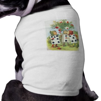 Alice in Wonderland: Cards Painting Roses Red 2 Dog Tee by jerseyskimmilk
