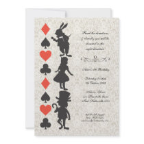 Alice in Wonderland Cards Tea Party Birthday Personalized Invite