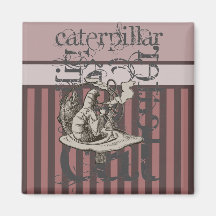 Alice In Wonderland Caterpillar Grunge (Pink) Fridge Magnet