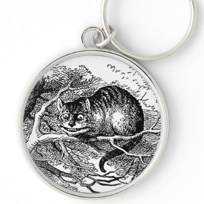Alice in Wonderland; Cheshire Cat with Alice Key Chain by YesterdayCafe
