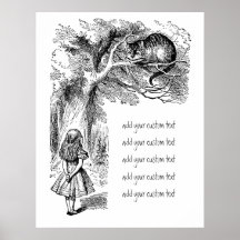 Alice in Wonderland; Cheshire Cat with Alice Print