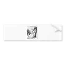 Alice in Wonderland Following White Rabbit Bumper Sticker